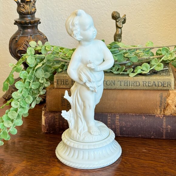 Vintage Andrea by Sadik Porcelain Bisque Putti Figurine - Picture 7 of 15
